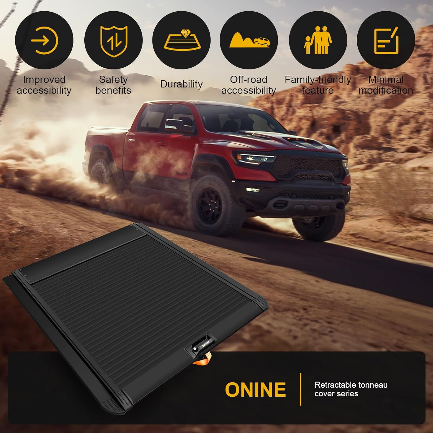 Onine truck bed cover for rugged protection